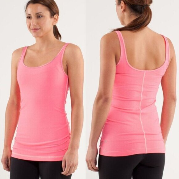 Lululemon Daily Tank Luon Womens Size 4 Wee Stripe Dune Flash - Picture 1 of 10